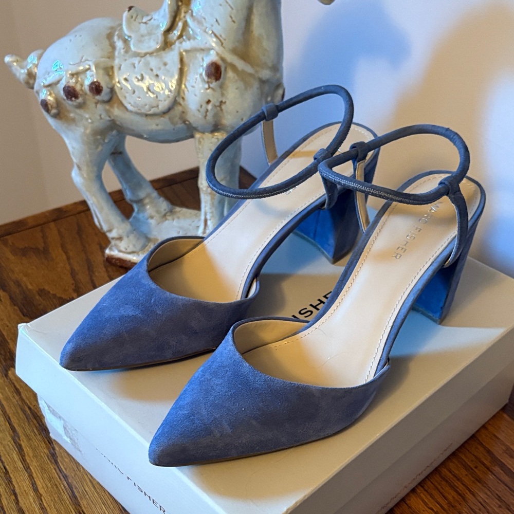 Marc Fisher Blue Suede Heels